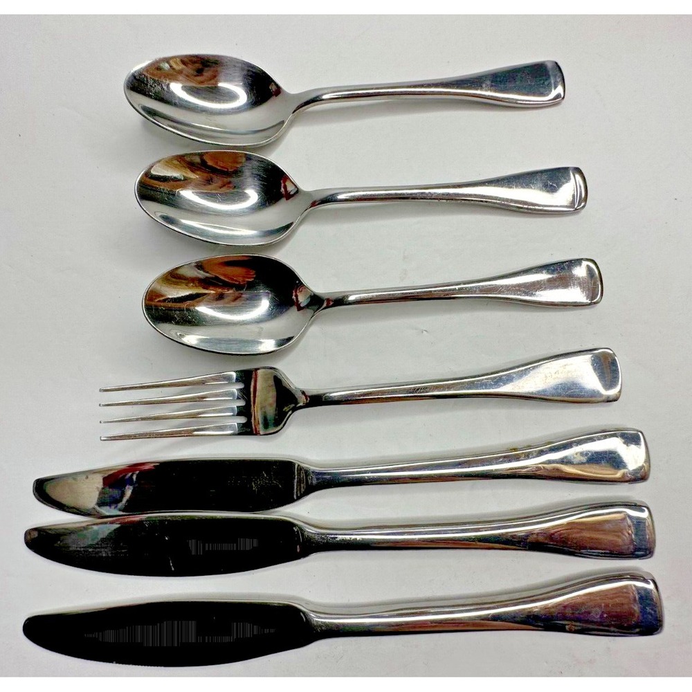 Oneida Moda Stainless Flatware Replacement 7 Pc Fork Knife Spoon